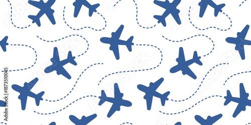 飛行機のシームレスな背景画像。（Seamless background image of airplanes.）
