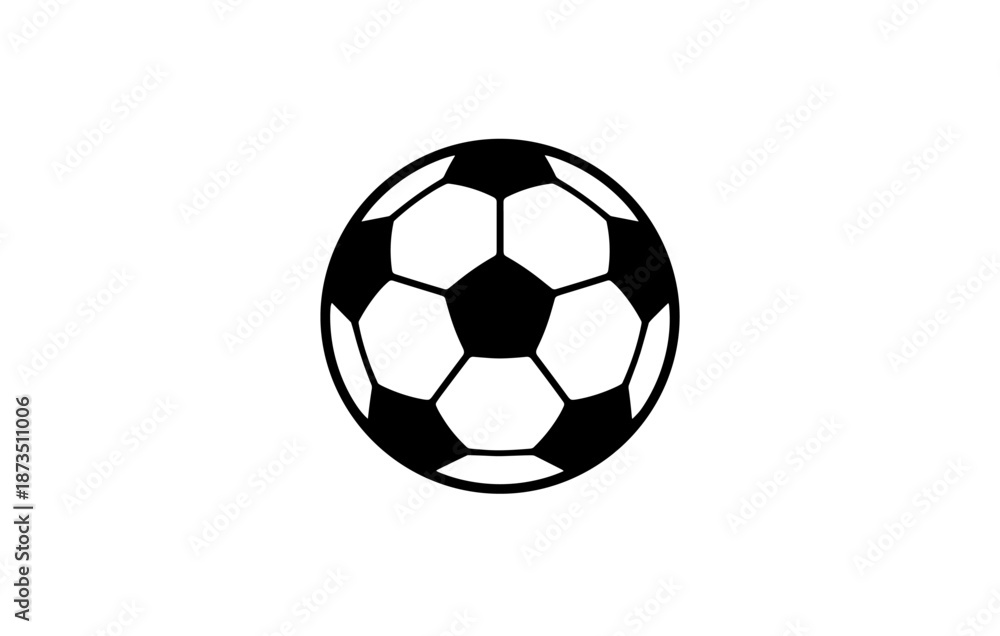 Naklejka premium Classic black and white soccer ball icon on white background