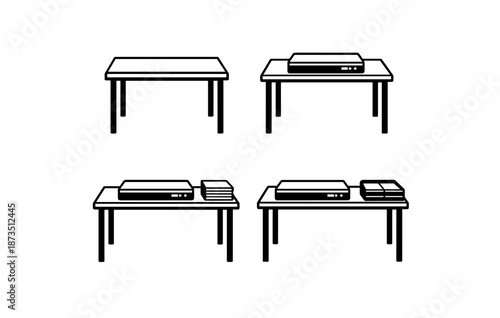 Printer on office desk: stages of document processing