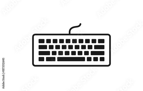 Minimalist wired keyboard illustration with simple design