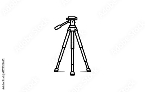 Outline of adjustable tripod with handle and quick release plate