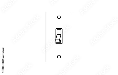 Minimalist black and white light switch illustration