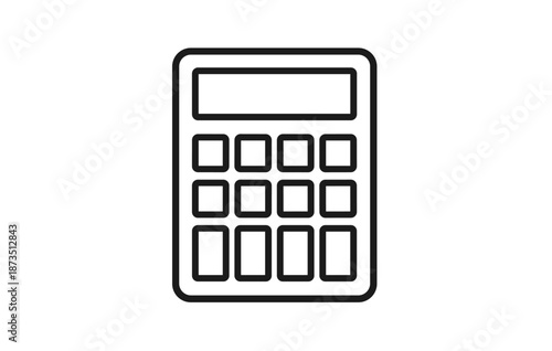 Simple black and white calculator icon with basic keypad layout