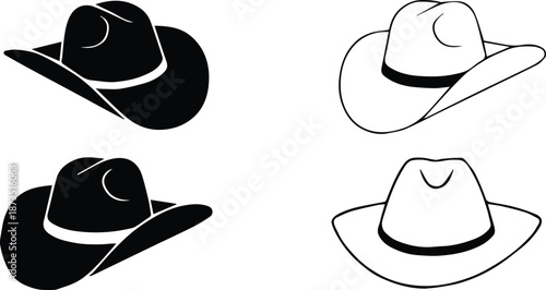 cowboy hat design pack eight editable hat shapes and hatband elements