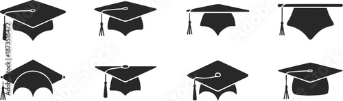 graduation caps collection eight mortarboard designs with tassel