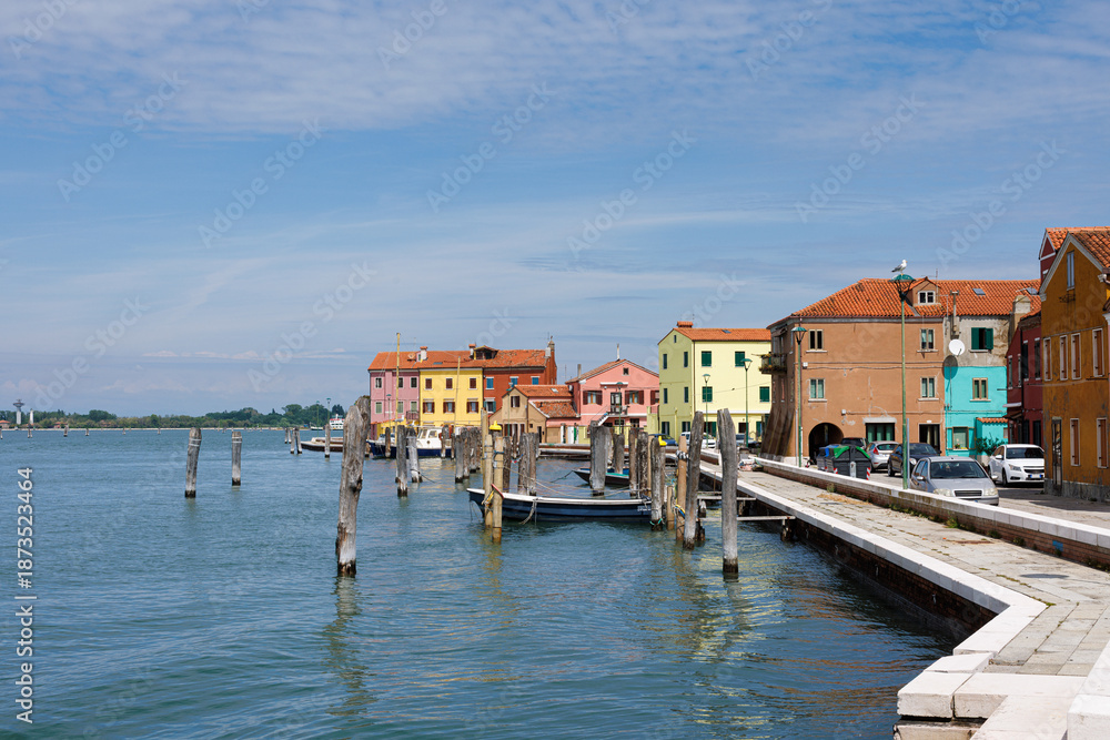 Obraz premium View of the colorful town of Pellestrina