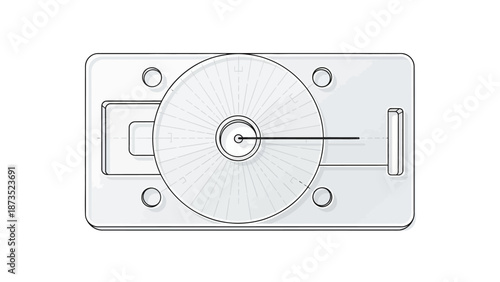 Vector illustration of a black rotary knob with a silver top, ideal for audio control.