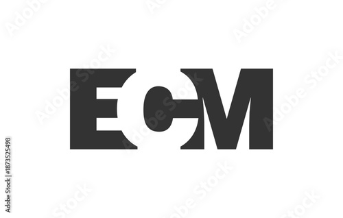 ECM logo design. Initial letter E C M bold font style for tech startups, consulting, corporate branding. Creative company name, headlines typography identity, trendy logotype.