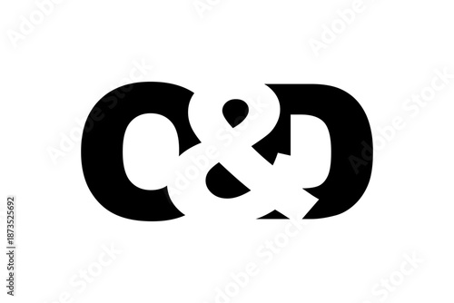 OD logo design in bold style. Black white identity symbol. Modern typography emblem. Corporate branding icon.