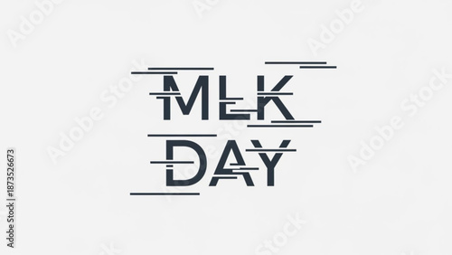 Martin luther king jr day celebration logo with abstract lines on white background with MLK Day and social justice
