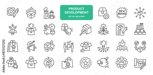 Product development Icons. Thin Line Symbol Elements Collection.