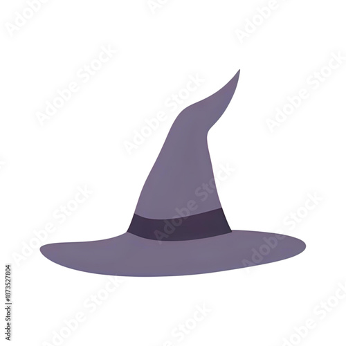 A purple witch hat illustration on a white background viewed from the front