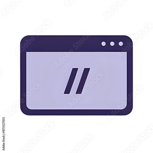 A minimalist browser window with a code snippet icon on a simple background