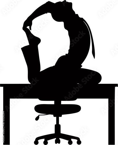 Desk Yoga Spinal Twist Pose S...