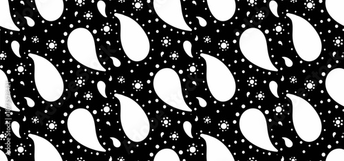 Seamless damask with texture rug. Pattern silk at creativity clothes. Swirling ornament and Indian cucumber symmetry.