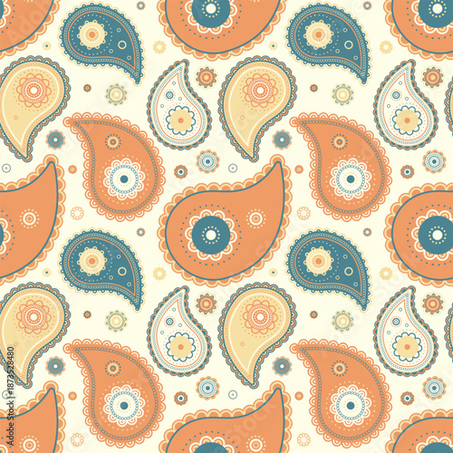 Swatch geometry of artistic swirling. Delicate stylish by clothes sample. Paisley meadow of pattern horizontal.