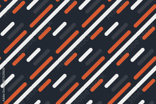 Dynamic diagonal lines in orange, white, and gray create a vibrant, modern geometric pattern.  Ideal for backgrounds, website design, or textile prints.