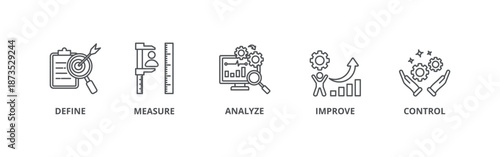 Lean six sigma banner web icon vector illustration concept	