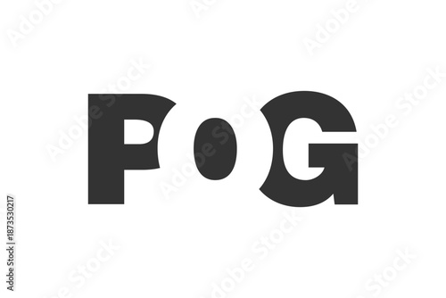 POG logo design. Initial letter P O G bold font style for tech startups, consulting, corporate branding. Creative company name, headlines typography identity, trendy logotype.