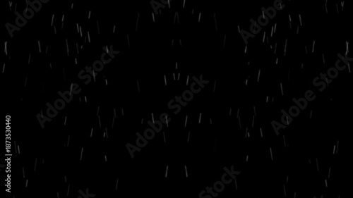 Fast falling Rain Overlay On black Background for intense clip
