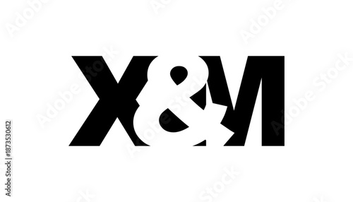 XM logo design in bold style. Black white identity symbol. Modern typography emblem. Corporate branding icon.