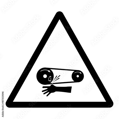 Rotating Flywheel Hazard Symbol Sign ,Vector Illustration, Isolate On White Background Label.EPS10