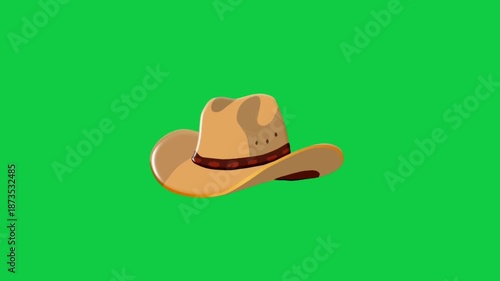 2D Animated Cowboy Hat Icon for Western Lifestyle Theme