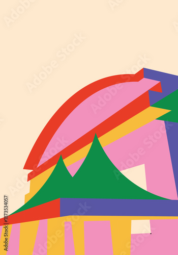 Design wall art building and tenant bold vibrant