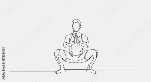 Man Page Meditation Yoga Pose Illustration.