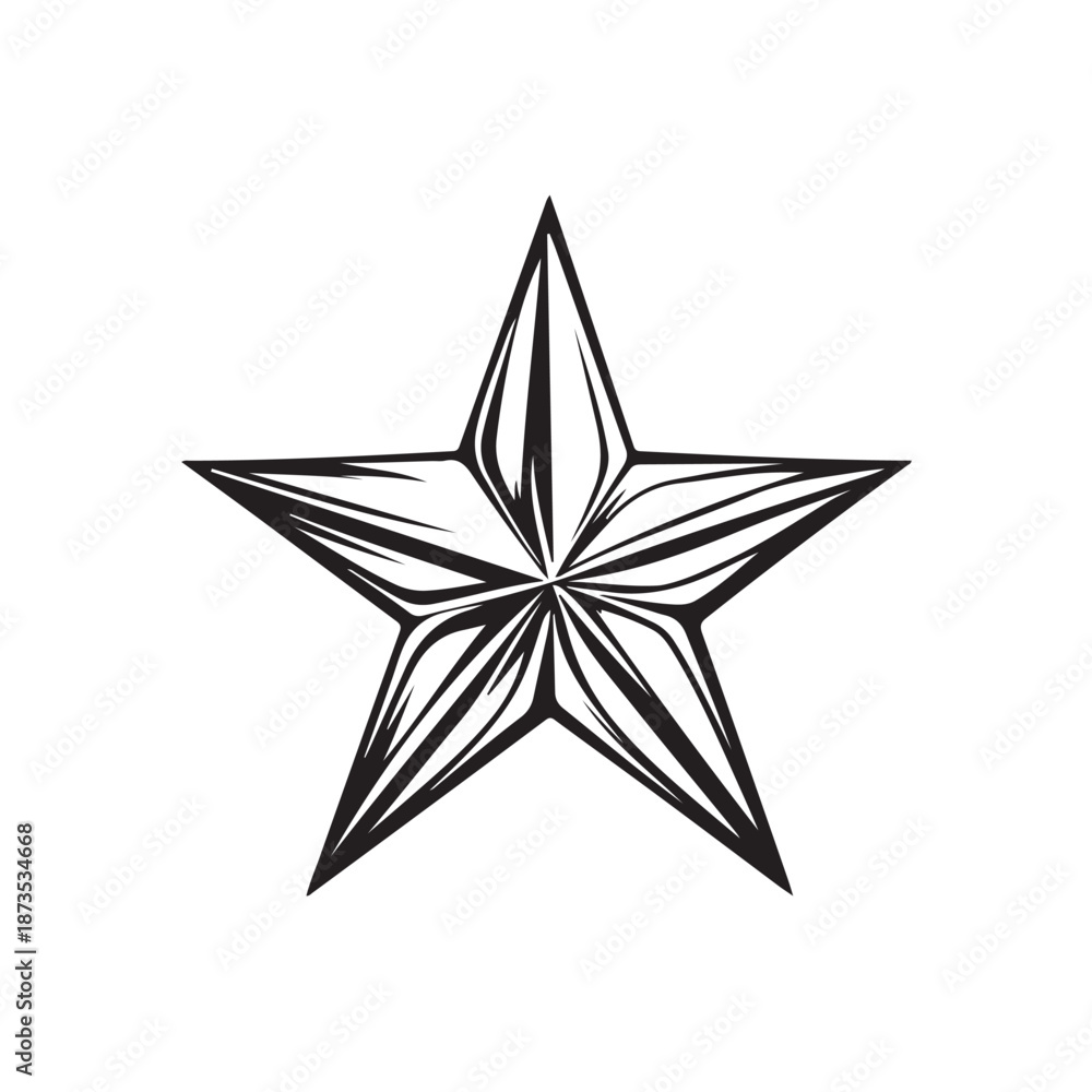 Obraz premium A cartoon vector illustration of a star in a cute and simple style.