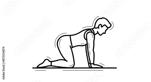 Woman Doing Tabletop Yoga Pose Illustration.