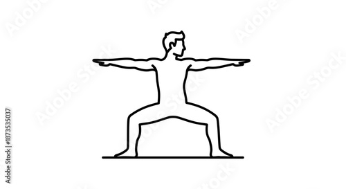 Man Performing Warrior Yoga Pose Page Page Page coordin Early coordin.