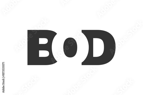 BOD logo design. Initial letter B O D bold font style for tech startups, consulting, corporate branding. Creative company name, headlines typography identity, trendy logotype.