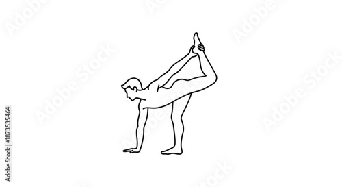 Woman Practicing Yoga in Standing Pose.