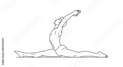 Woman Doing Yoga Stretch on Floor.