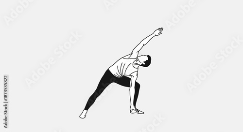Woman Stretching in Yoga Pose Illustration.