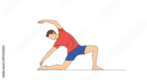 Man Performing Yoga Pose Illustration.