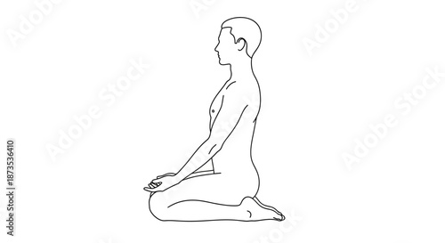 Pageboy Hairstyle Woman Meditating on Page.