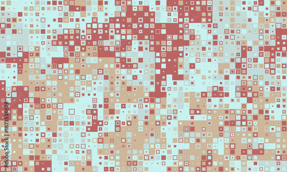 Fototapeta premium Abstract mosaic pattern. Earthy tones create a textured, pixelated background ideal for website banners, presentations, or modern design projects.