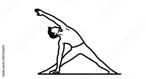 Woman Practicing Yoga Pose Illustration.