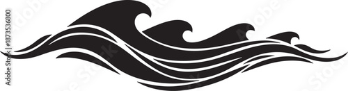 Black wave graphic design on white background illustration