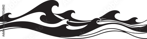 Black wave design on a white background illustration graphic