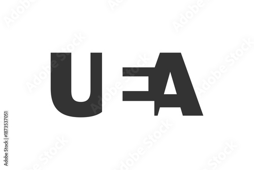 UEA logo design. Initial letter U E A bold font style for tech startups, consulting, corporate branding. Creative company name, headlines typography identity, trendy logotype.
