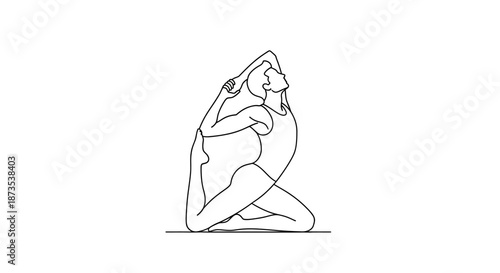 Woman Exerc Page Yoga Pose Illustration.