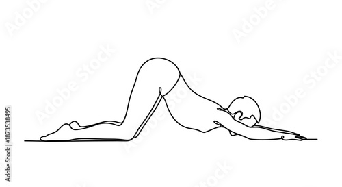 Woman Doing Yoga Pose on Floor.