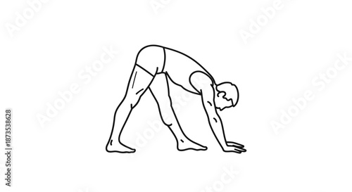 Woman Doing Downward Dog Yoga Pose.