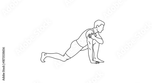 Man Doing Push Up Exercise Illustration.