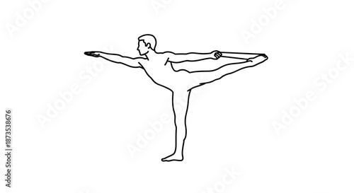 Woman Practicing Yoga in Standing Pose.