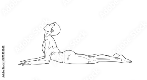 Woman Doing Cobra Yoga Pose Illustration.
