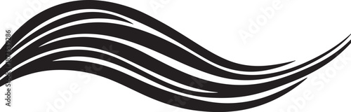 Black and white wavy lines abstract design element graphic